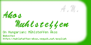 akos muhlsteffen business card